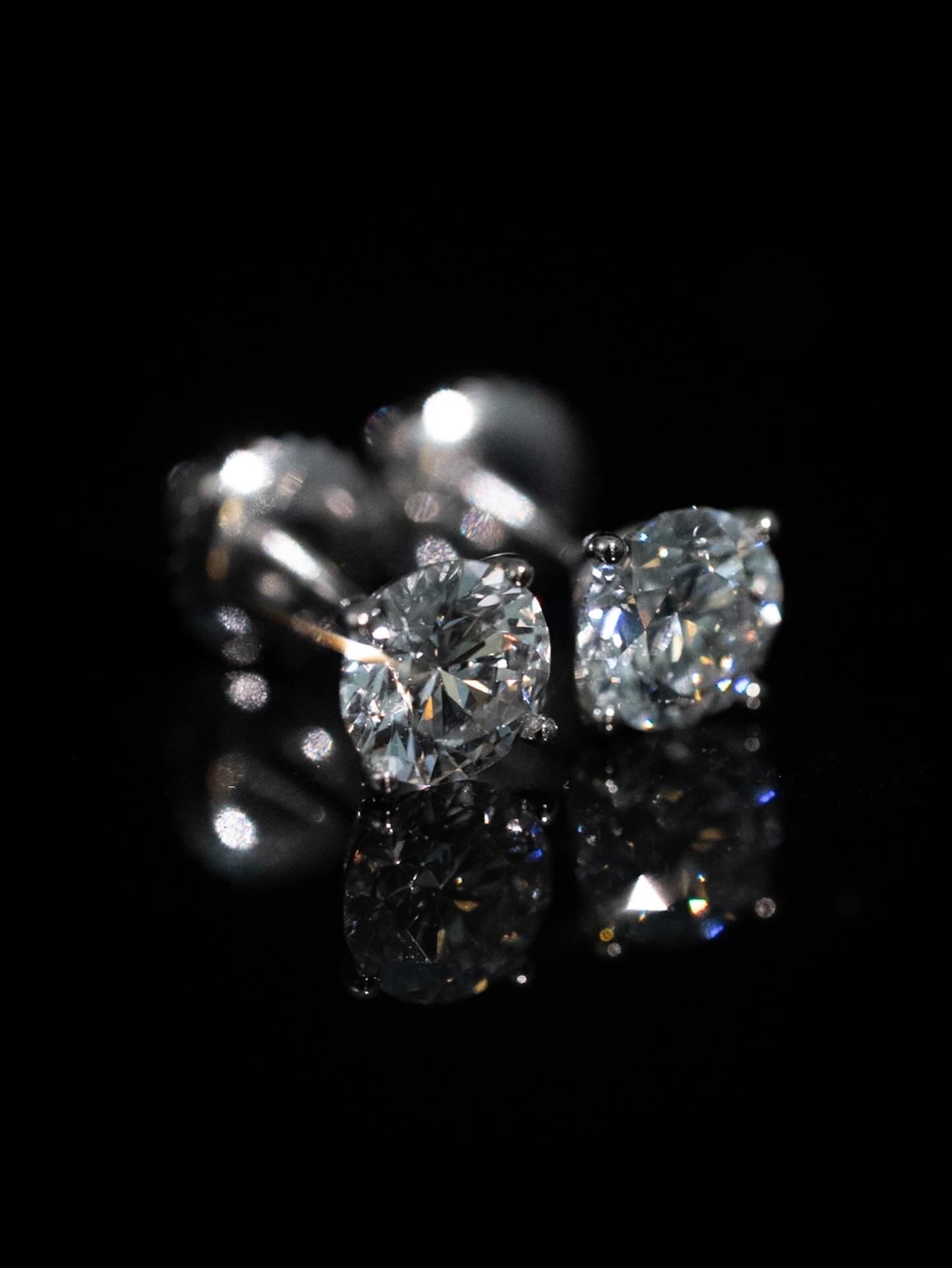 Martini Diamond Studs 14k White Gold