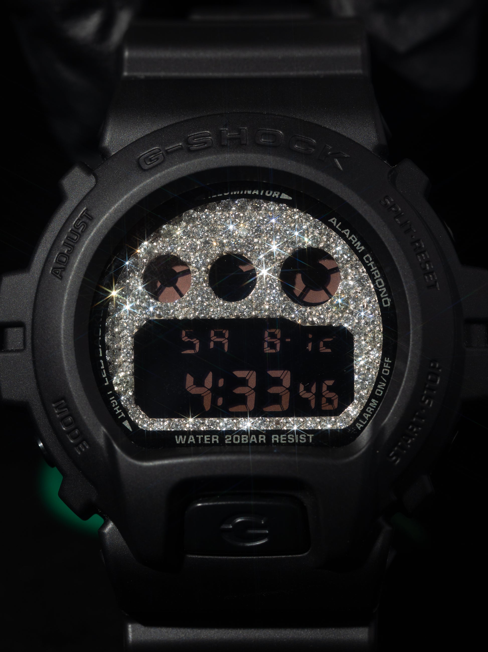 G-Shock 3029 Black on Black Iced Out Face