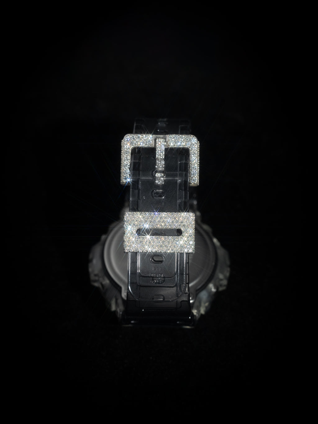 G-Shock Clear Gray Iced Out Face, Buckle and Lock