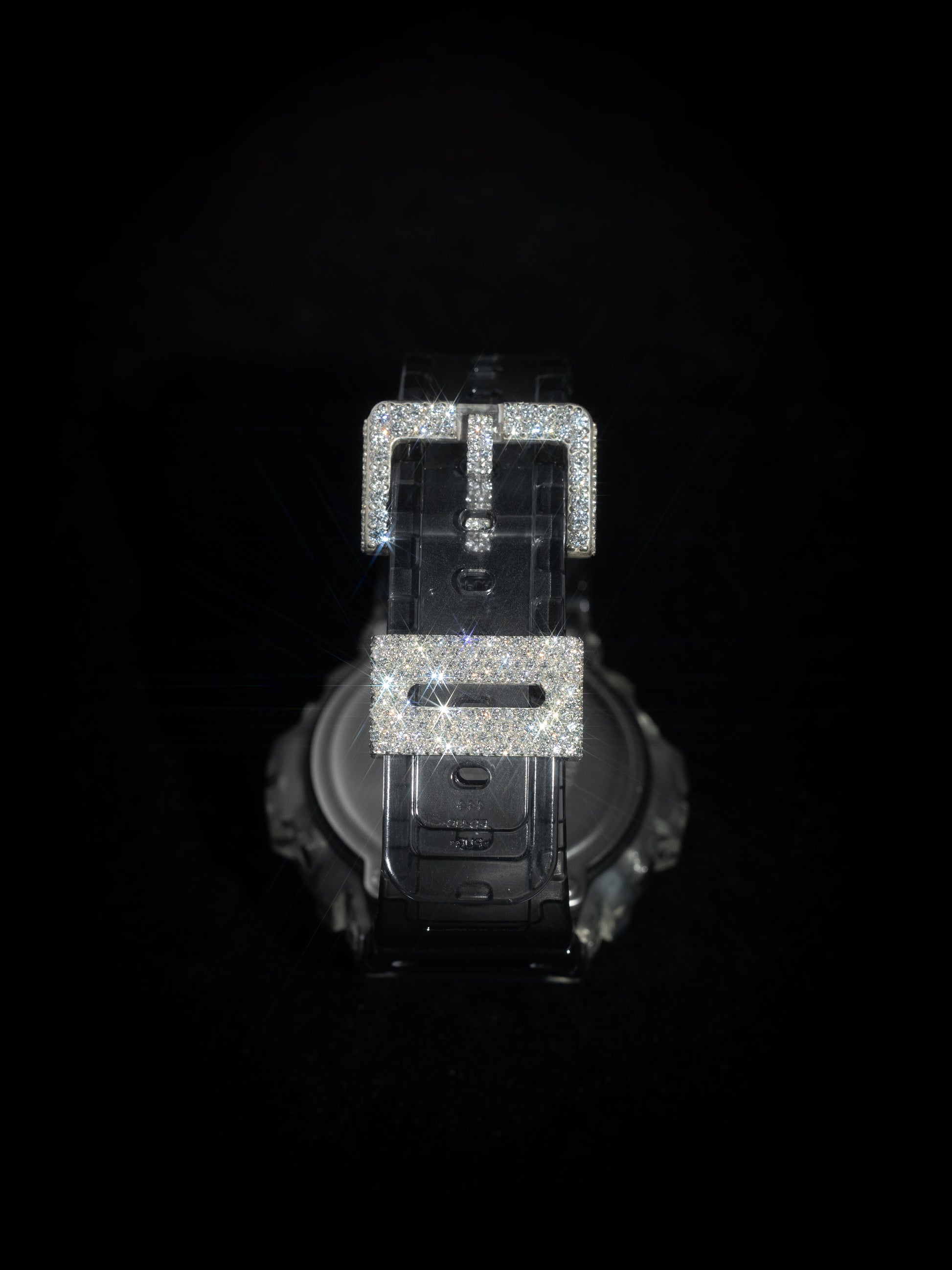 G-Shock Clear Gray Iced Out Face, Buckle and Lock