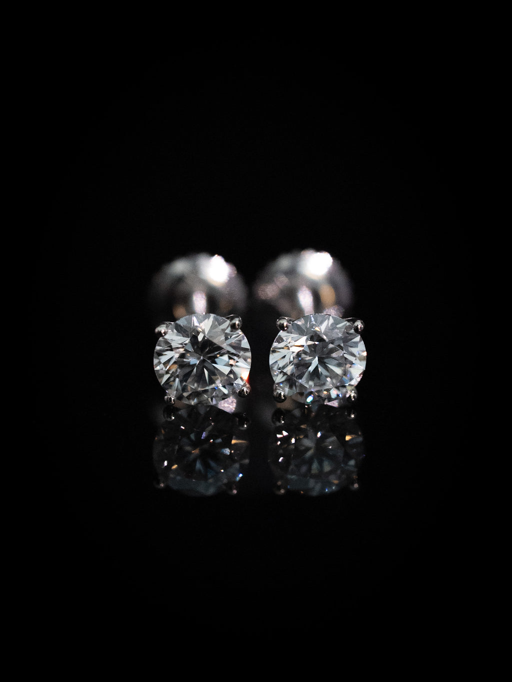 Martini Diamond Studs 14k White Gold