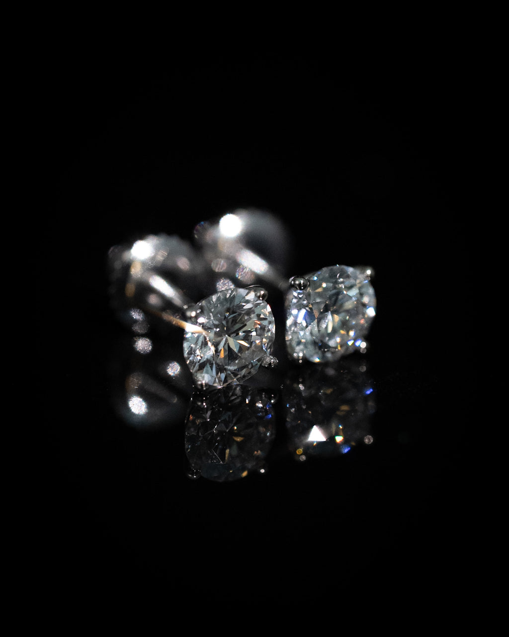 Martini Diamond Studs 14k White Gold