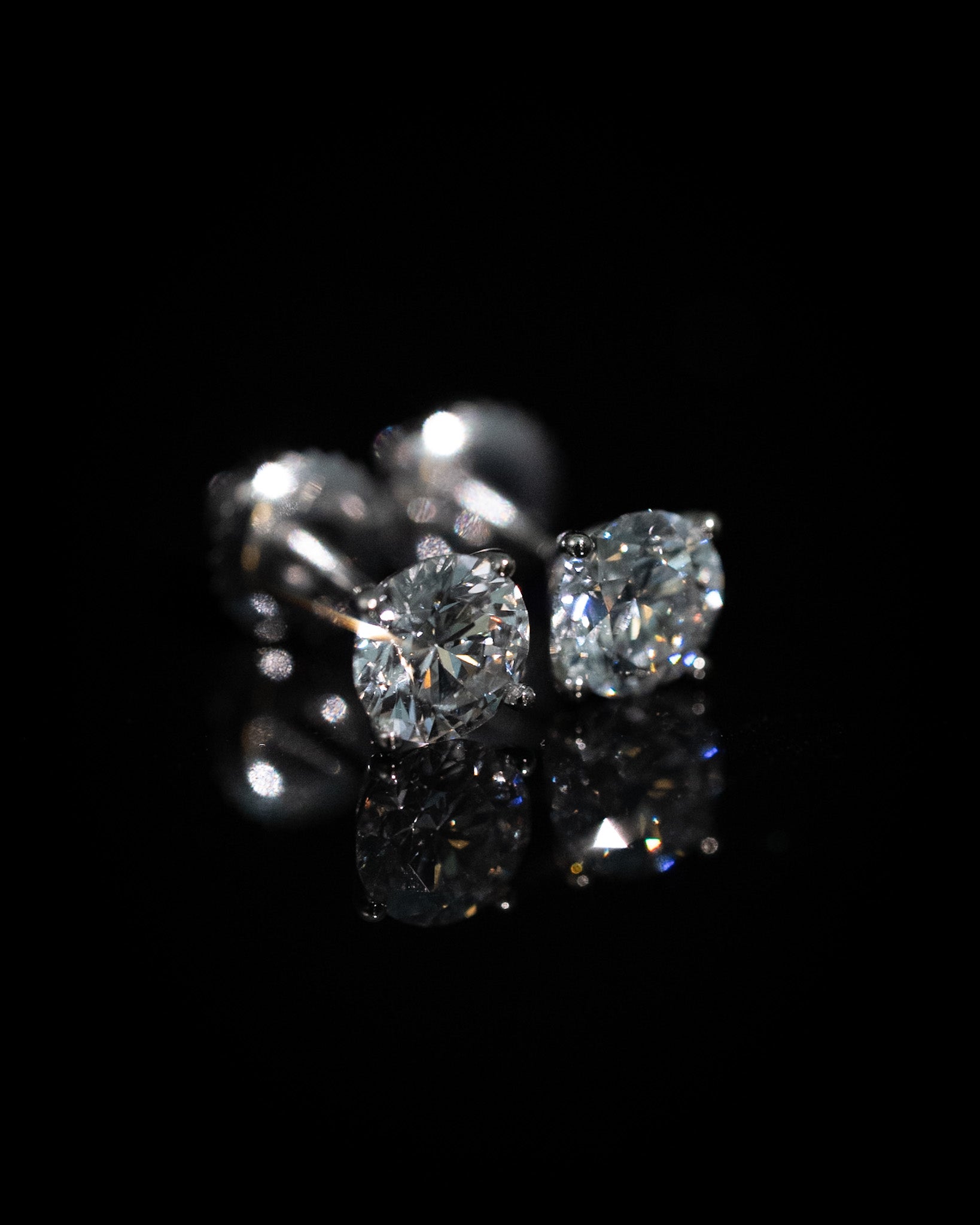 Martini Diamond Studs 14k White Gold