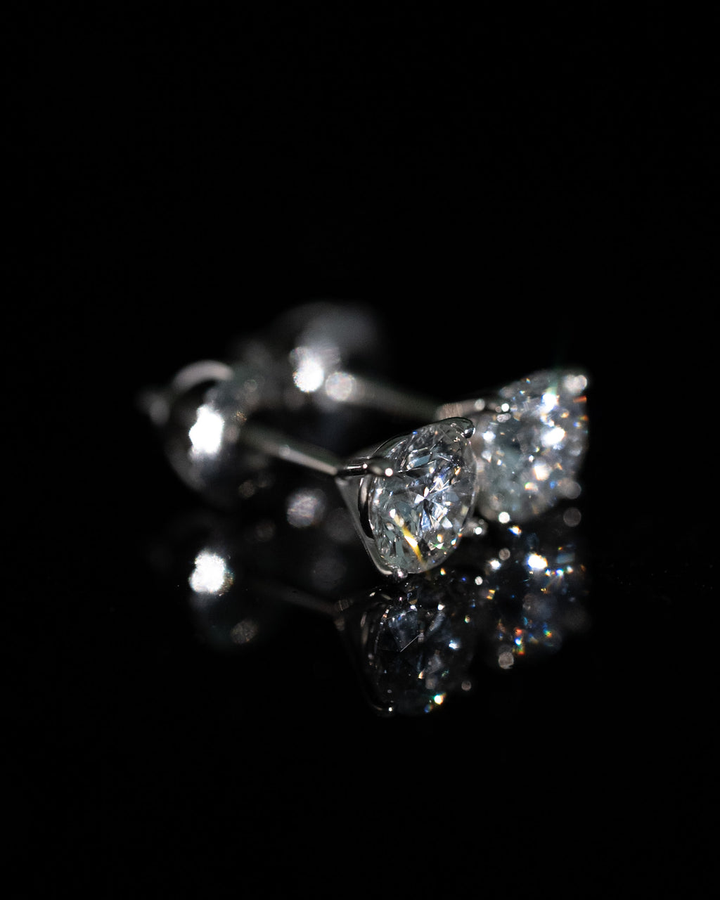 Martini Diamond Studs 14k White Gold