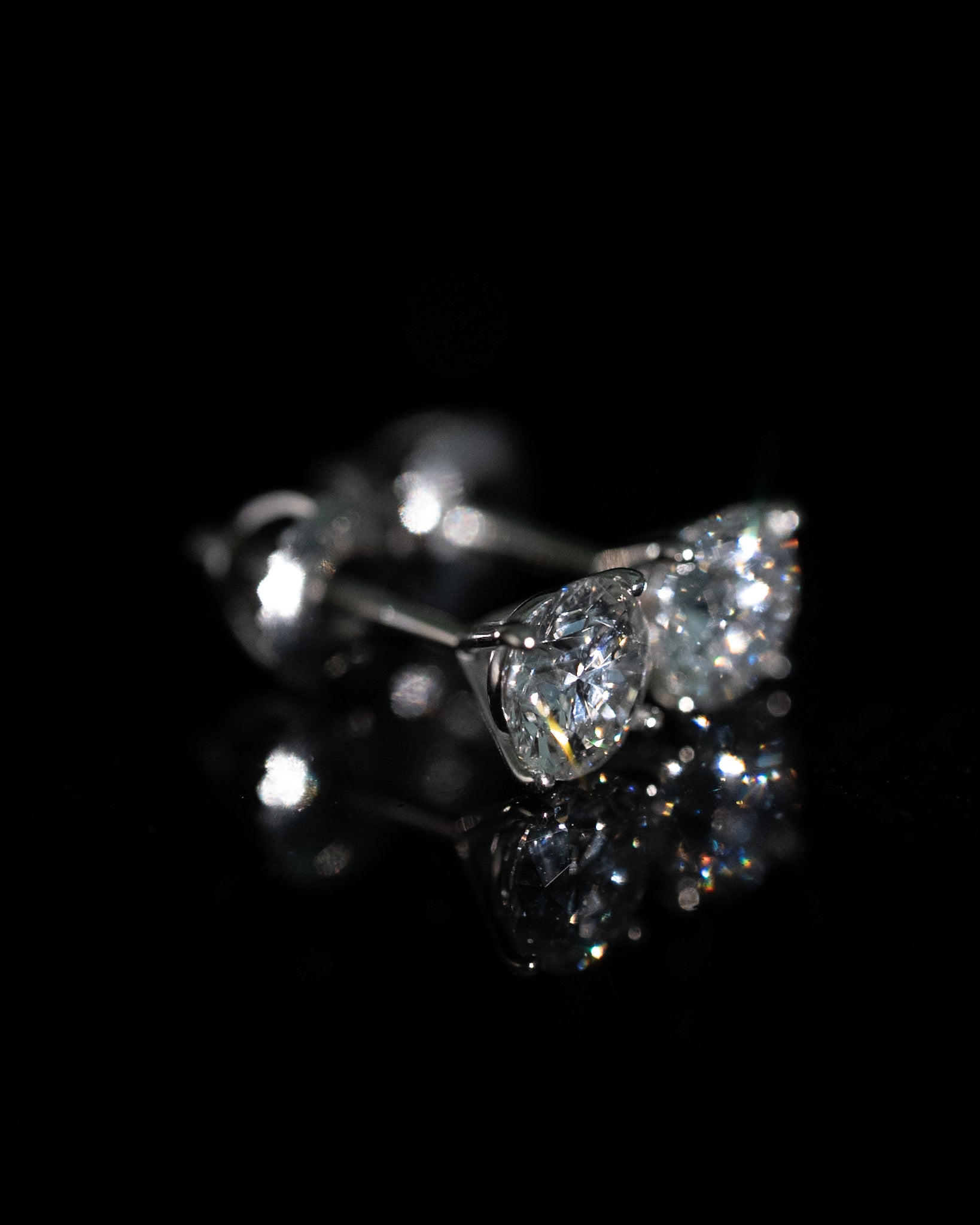 Martini Diamond Studs 14k White Gold