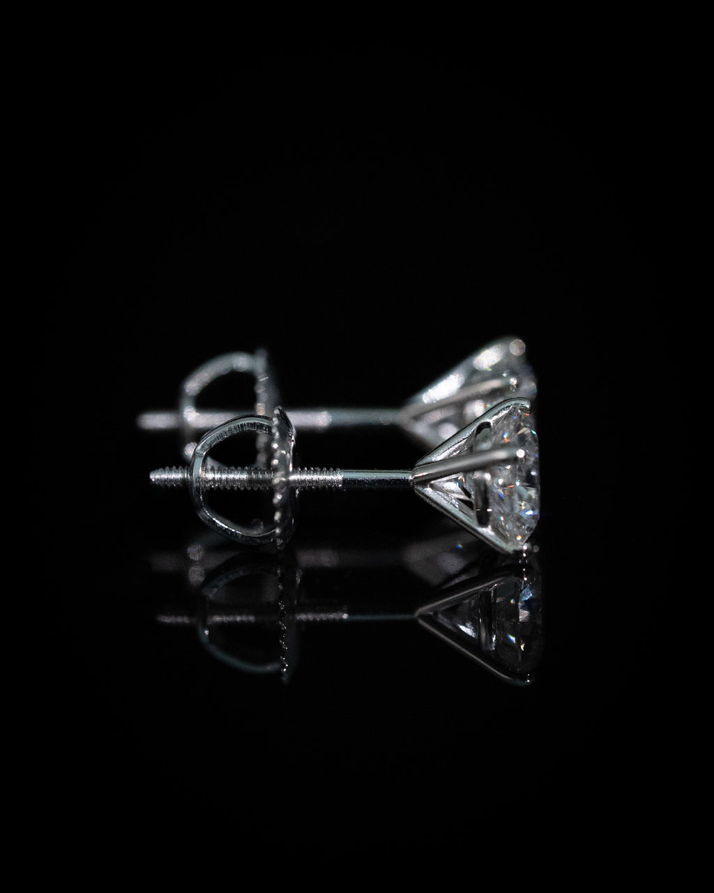 Martini Diamond Studs 14k White Gold