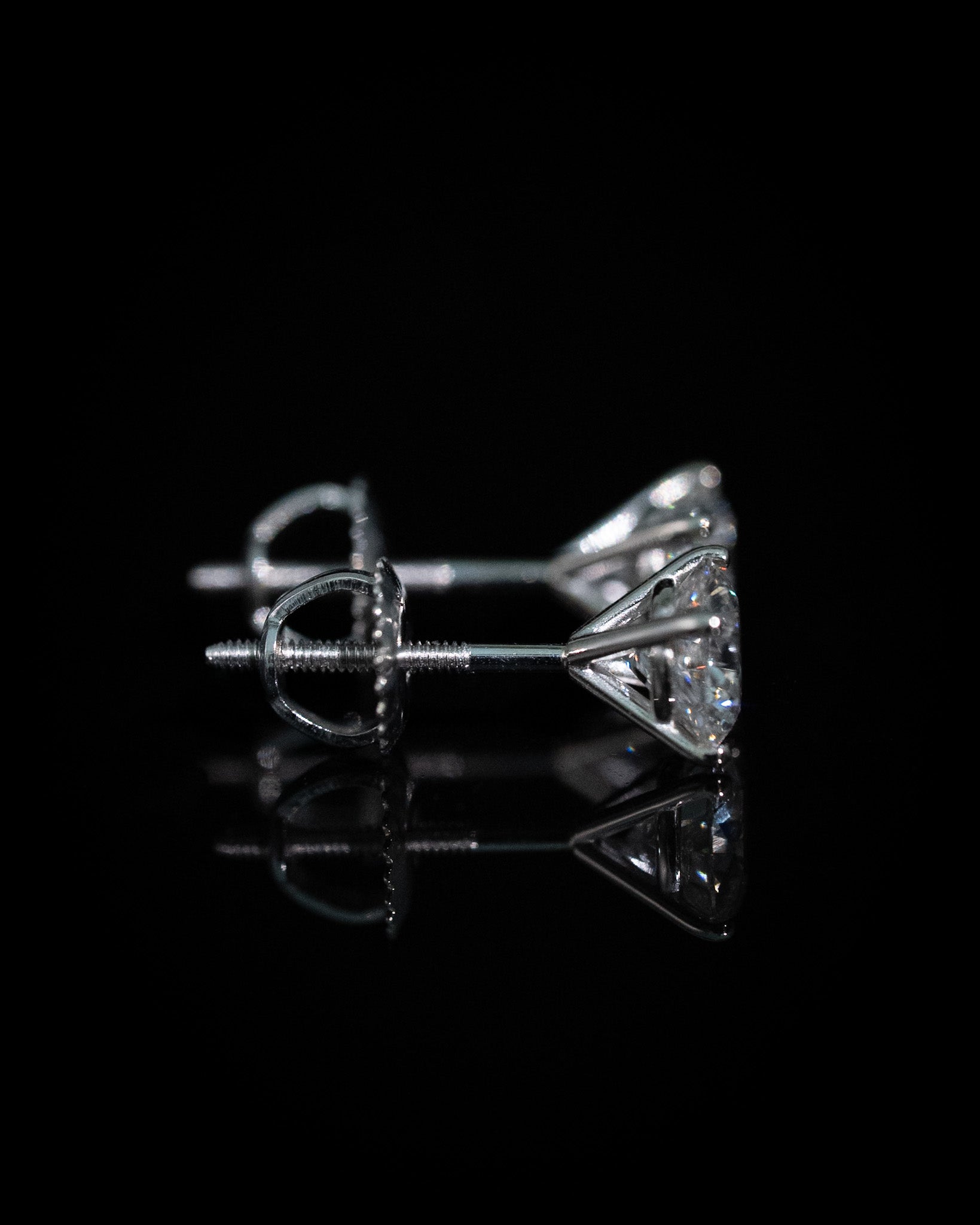 Martini Diamond Studs 14k White Gold